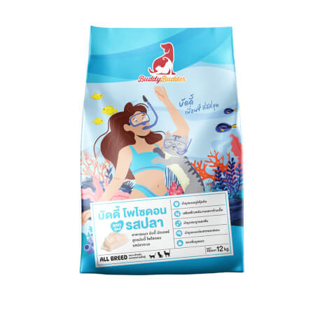 อาหารเม็ดสำหรับแมว BUDDY BUDDER สูตรบัดดี้ โพไซดอน รสปลา โซเดียมต่ำ ไม่เติมเกลือ (12 KG X 2)_0